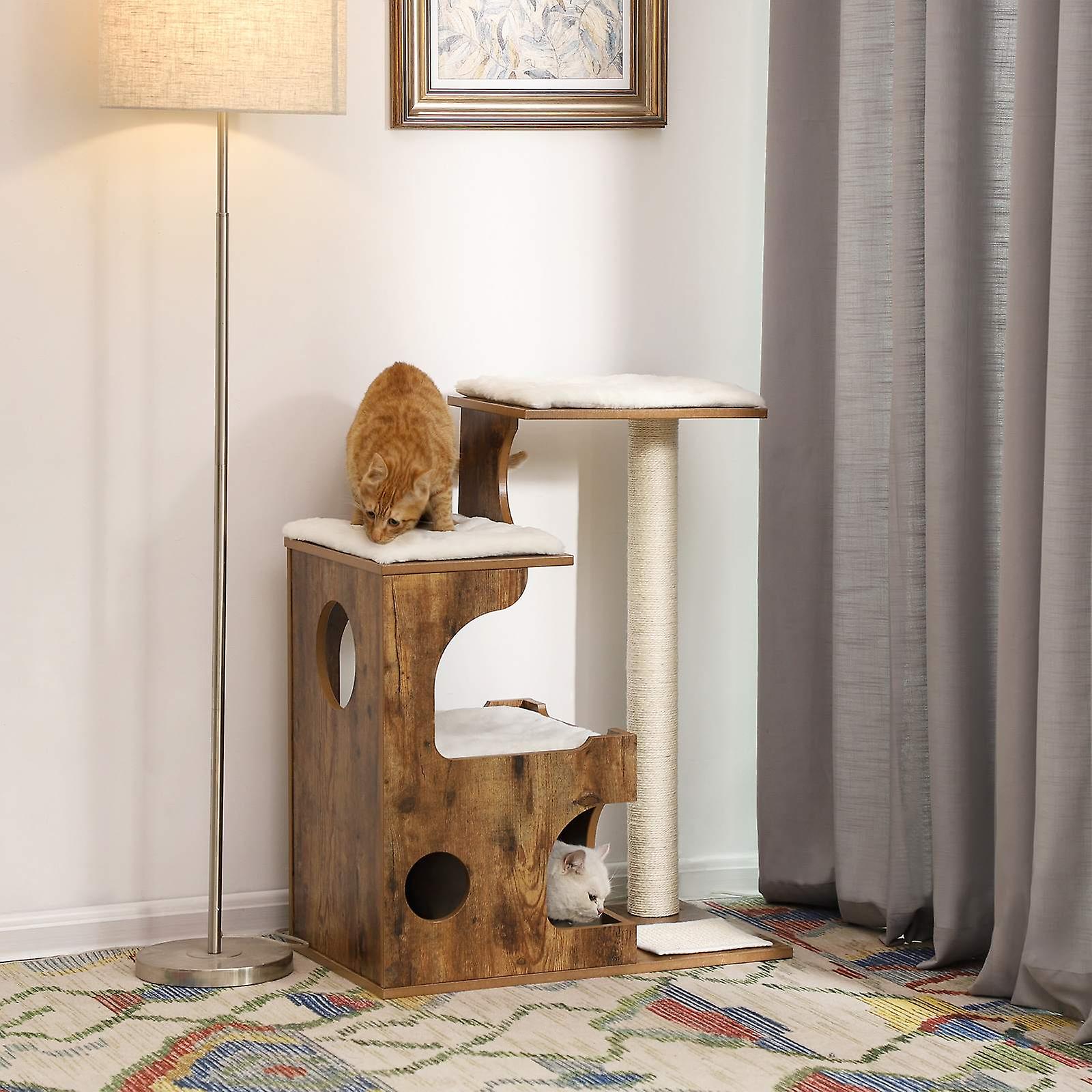 Cat tree 88 cm vintage brown