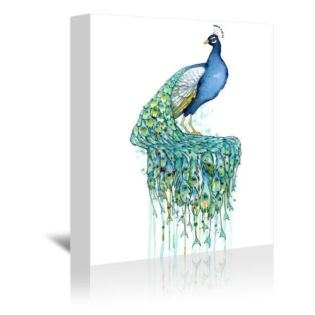 Americanflat Animal Minimalist Peacock By Sam Nagel Wrapped Canvas