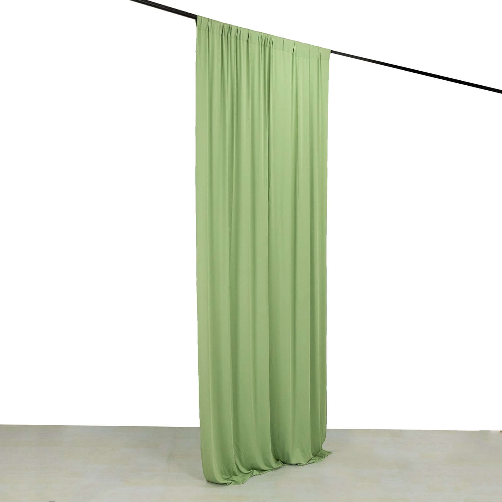 Sage Green 4-Way Stretch Spandex Backdrop Drape Curtain, Wrinkle Resistant Event Divider Panel with Rod Pockets - 5ftx10ft