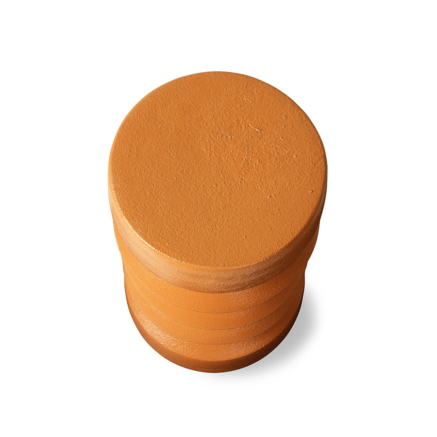 Stoneware side table - terracotta