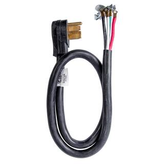 Bergen Industries 4 ft. 4-Wire Oven Range Replacement Cord Black R628204