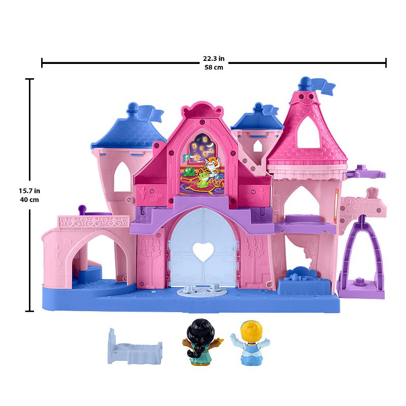 Disney Princess Magical Lights and Dancing Castle Play 4-piece Set by Fisher-Price Little People