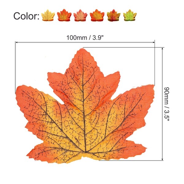 Fake Fall Leaves，300 Pack Artificial Maple Leaves，Style 8