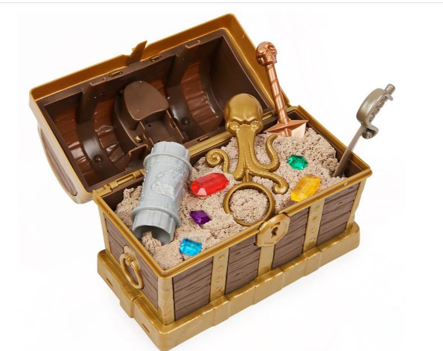 Treasure Hunt Playset, Gold Play Sand, Sensory Toys for Kids Ages 3