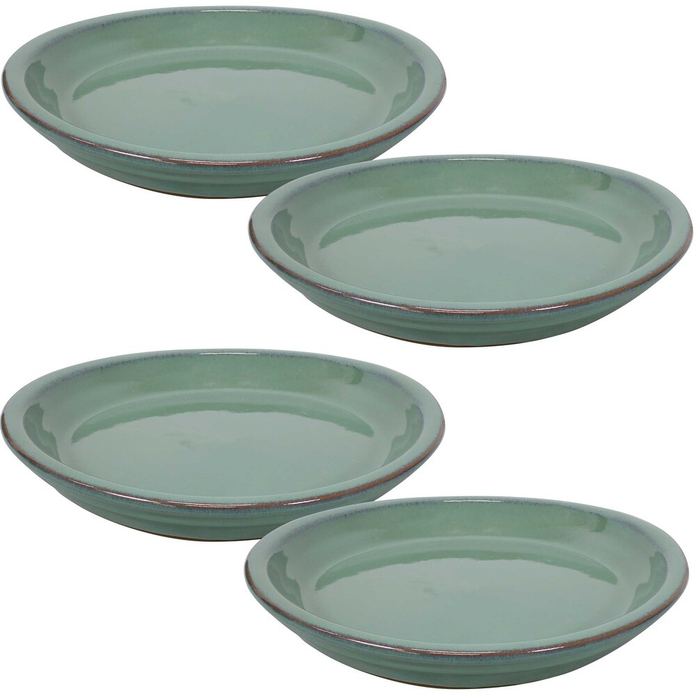 Sunnydaze Ceramic Planter Saucer   9 Inch   Set of 4