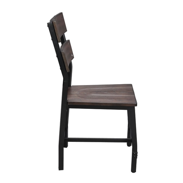 Mariatu Side Chair (Set-2) with Curved Ladder Back， Contoured Seat and Tapered Legs