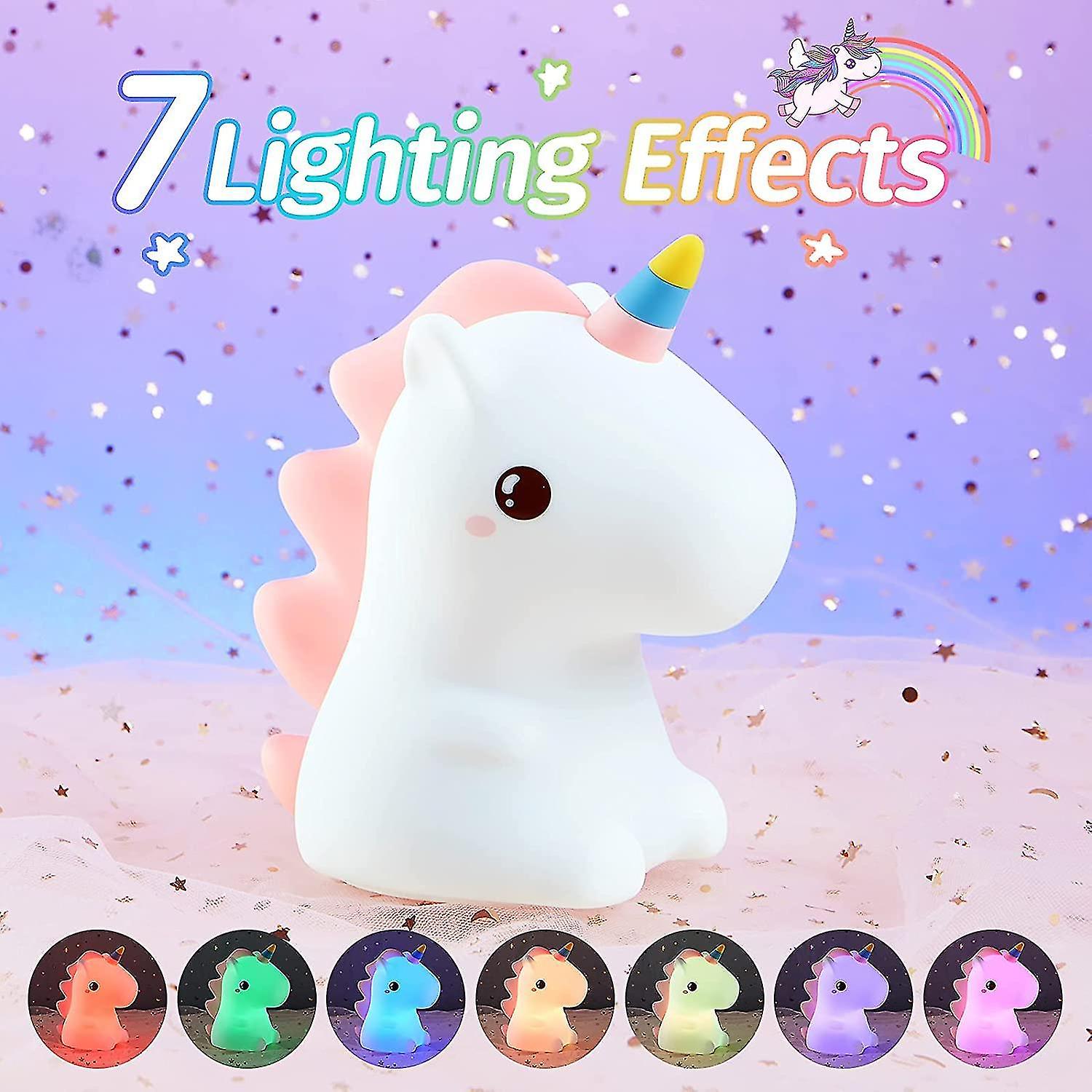 Wekity Unicorn Night Light For Girls Bedroom， Cute Night Light For Kids Room， Squishy Silicone Lamp For Baby Nursery， Usb Rechargeable