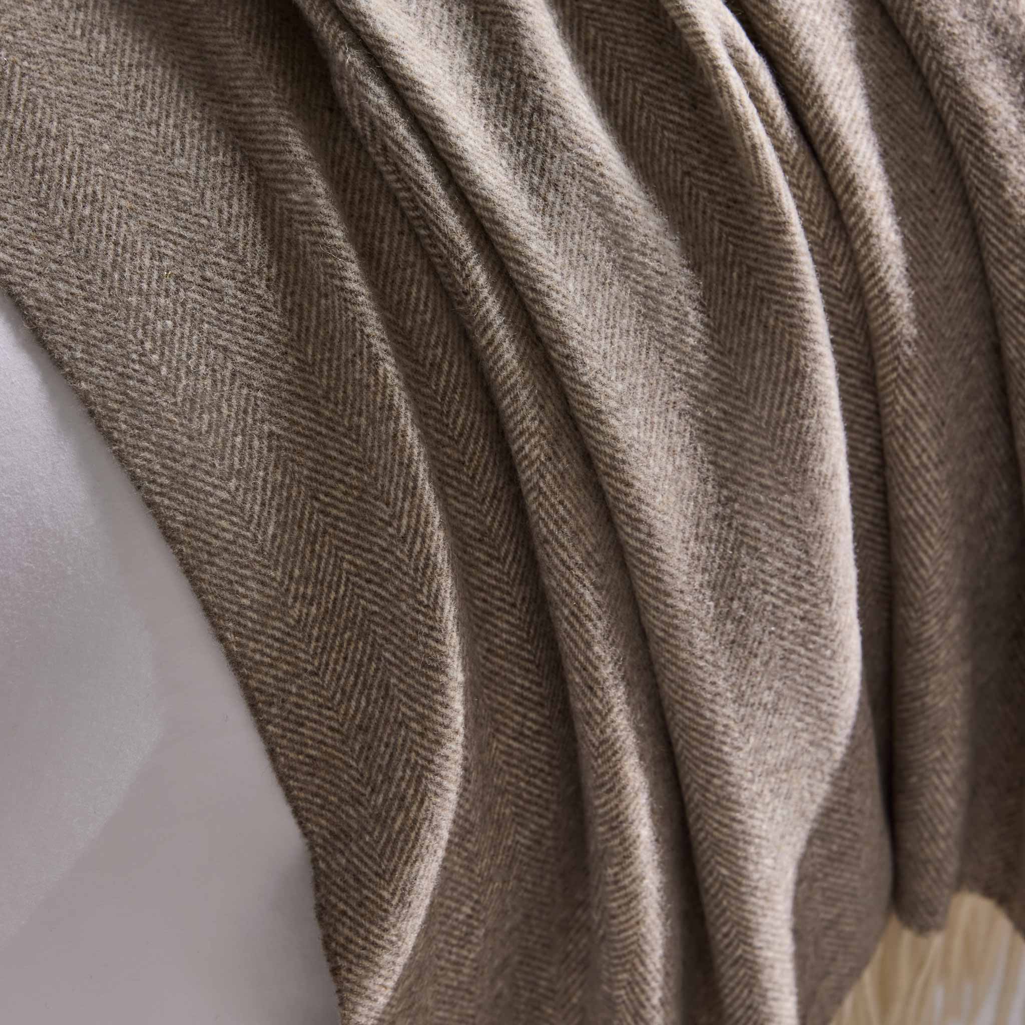 Herringbone Wool Throw Blanket