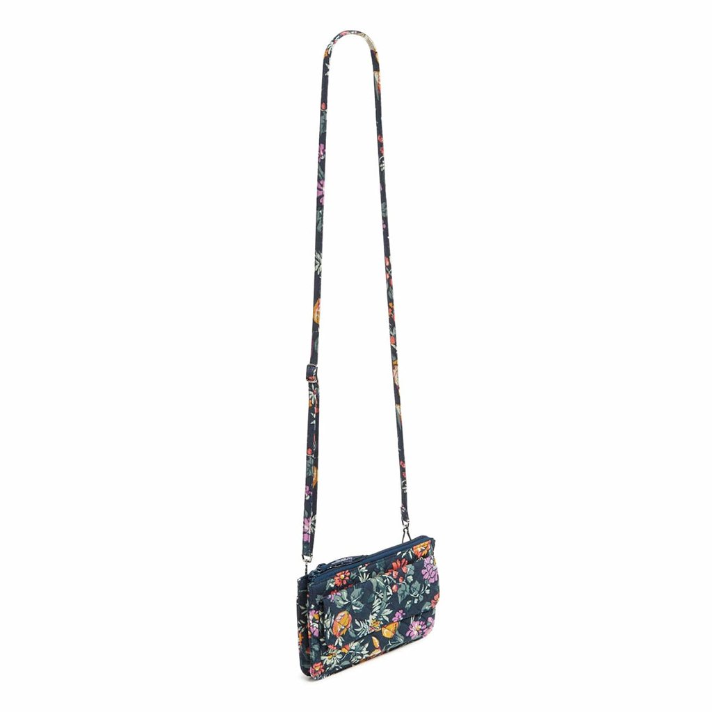 Vera Bradley  RFID Wallet Crossbody in Fresh-Cut Floral Green