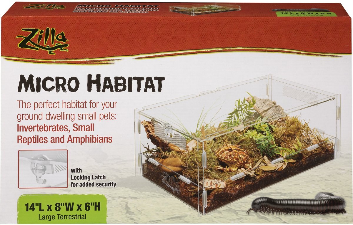 Zilla Micro Habitat Terrariums with Locking Latch Terrestrial