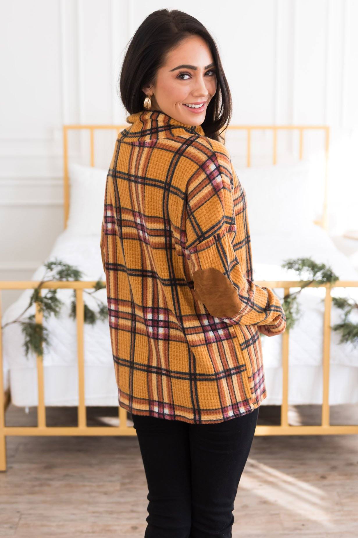 Beautiful In Plaid Modest Top