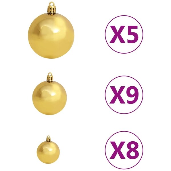 vidaXL Artificial Christmas Tree with LEDsandBall Set White 59.1