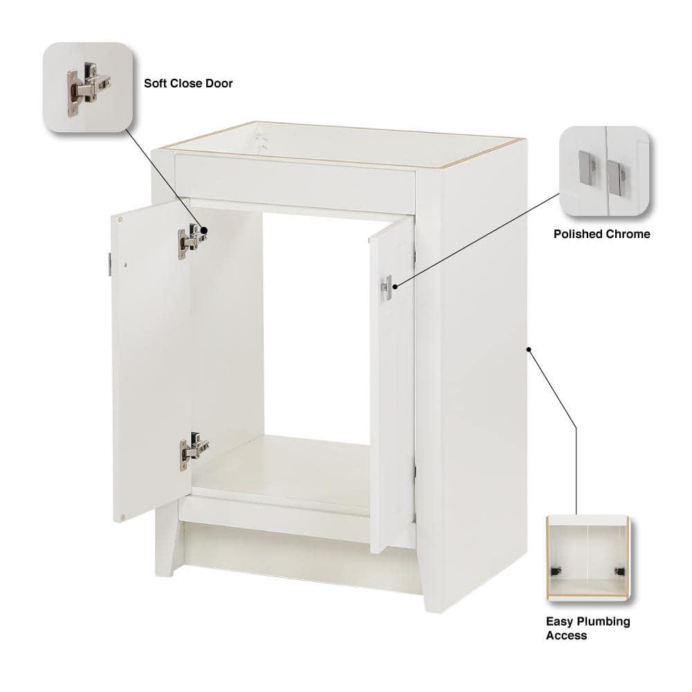 Home Decorators Collection Bladen 24 in W x 184 in D x 3425 in Bath Vanity Cabinet Only in White