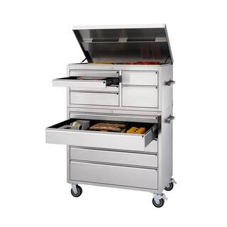 TRINITY 43 in. 11-Drawer Stainless Steel Rolling Tool Chest Combo TLS-0408