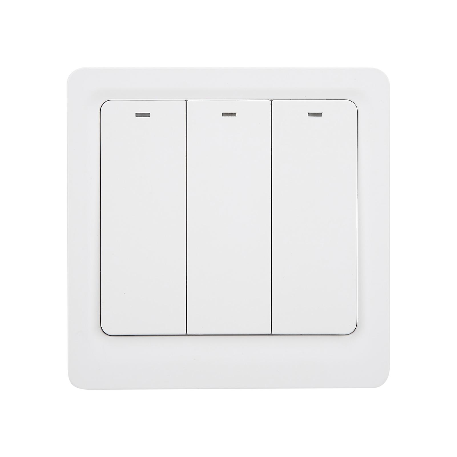 Wall Smart Light Switch Push Button Zero Fire 3 Gang 600w Abs For Tuya Ac 110240vwifi