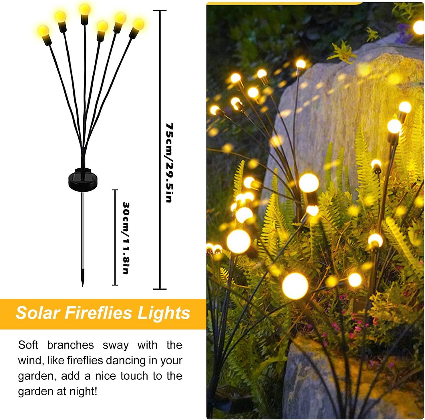 Solar Lights For Outside Solar Lights Outdoor Waterproof 8 Leds Sway By Wind Garden Decor Firefly Lights For Yard Garden Decor Pathway Patio Christmas
