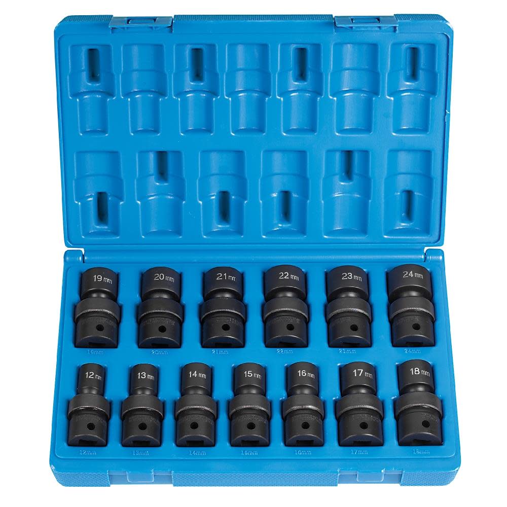 1/2 In. Drive 13 pc. Standard Length Metric Universal Set ;