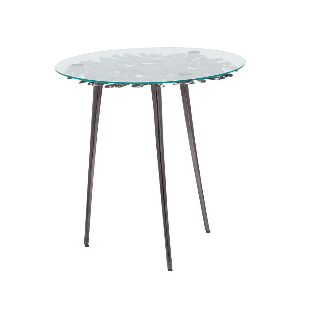 Aluminum Modern Accent Table   22 x 22 x 22