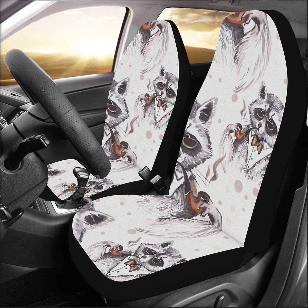 Set Of 2 Car Seat Covers Civet Cat Universal Auto Front Seats Protector Fits For Car，suv Sedan，truck D---46335