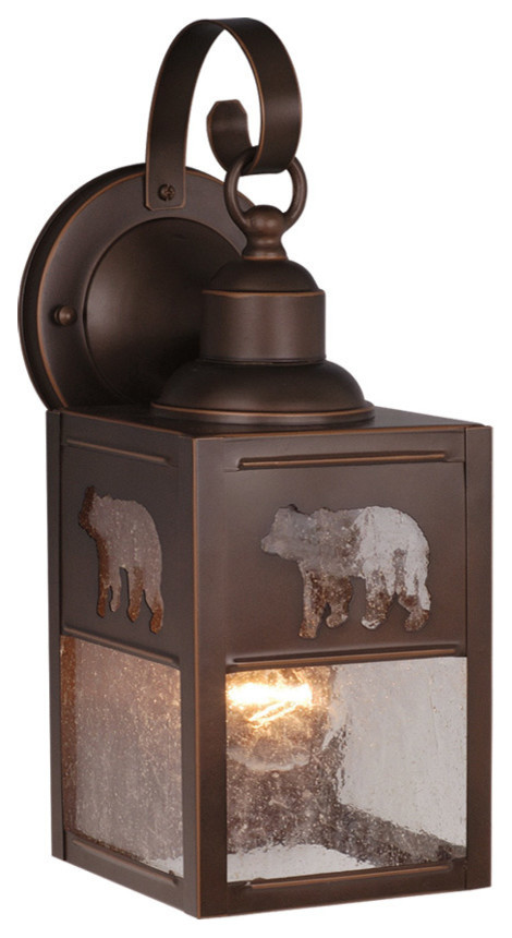 Bozeman 1 Light Outdoor Wall Light in Burnished Bronze   Rustic   Outdoor Wall Lights And Sconces   by Buildcom  Houzz