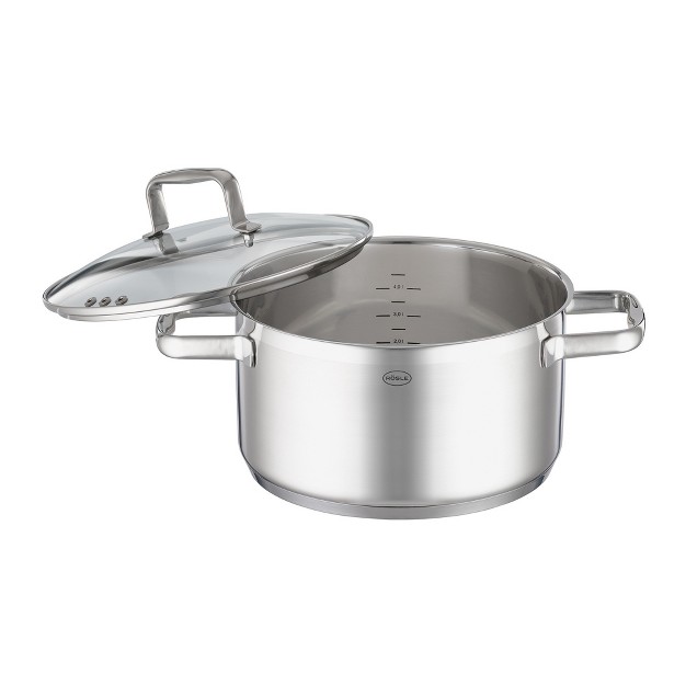 Rosle Charm Series High Casserole Pot With Tempered Glass Lid 9 4 In