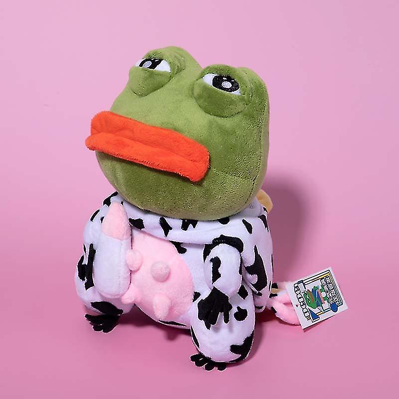 Sad Frog Stuffed Doll 25cm Pepe Frog Lonely Cow Big Eye Frog Dress Up Plush Toys