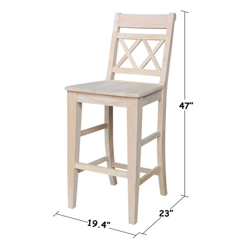 International Concepts Canyon 30 in. H Unfinished Solid Wood Bar Stool S-473