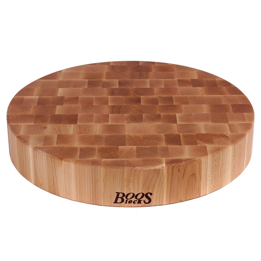 John Boos Maple Wood End Grain Round Cutting Board for Kitchen  18\