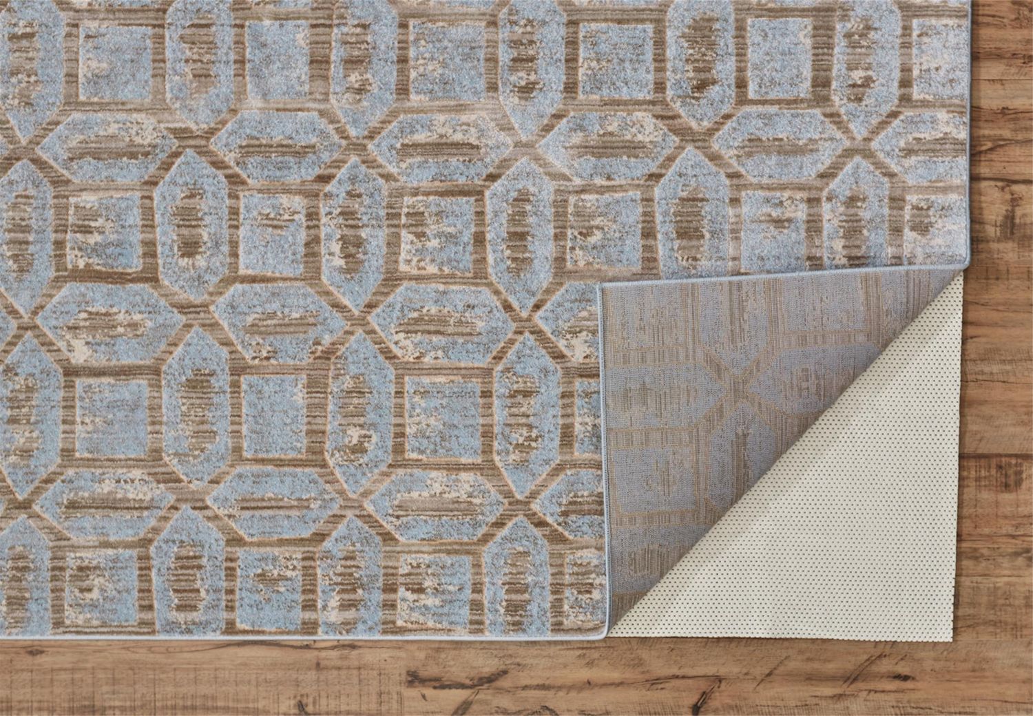 Carini Blue and Taupe Rug by BD Fine