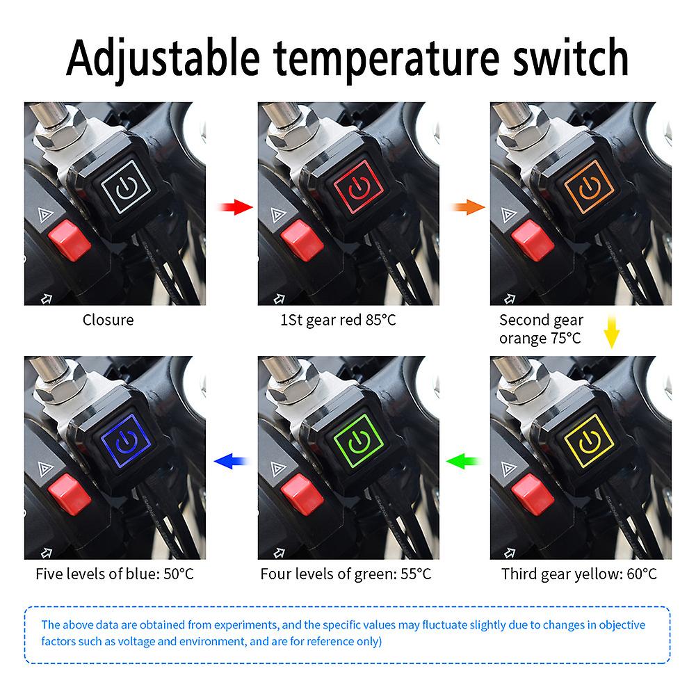 Motorcycle Heating Handle Cover 12v Intelligent Temperature 5-gear Adjustment Heating Handle Cover Winter Riding Warm Handle Cover