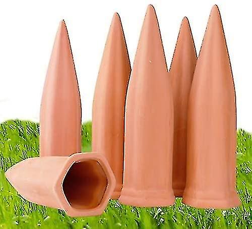 Plant Watering Devices 6 Pack Terracotta Vacation Plant Waterer Wine Bottle Watering Stakes Slow