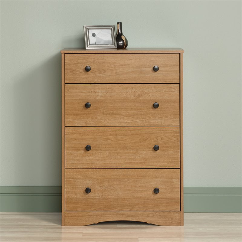 Pemberly Row Engineered Wood 4-Drawer Bedroom Chest in Highland Oak