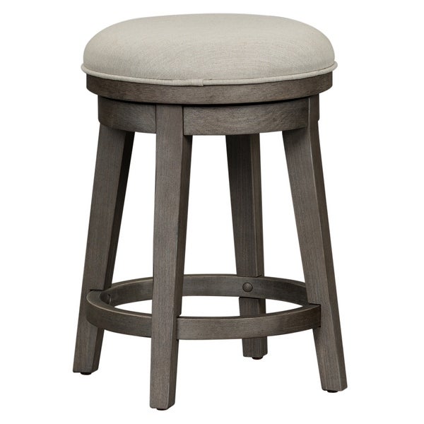 Modern Farmhouse Dusty Charcoal Distressed Console Swivel Stool