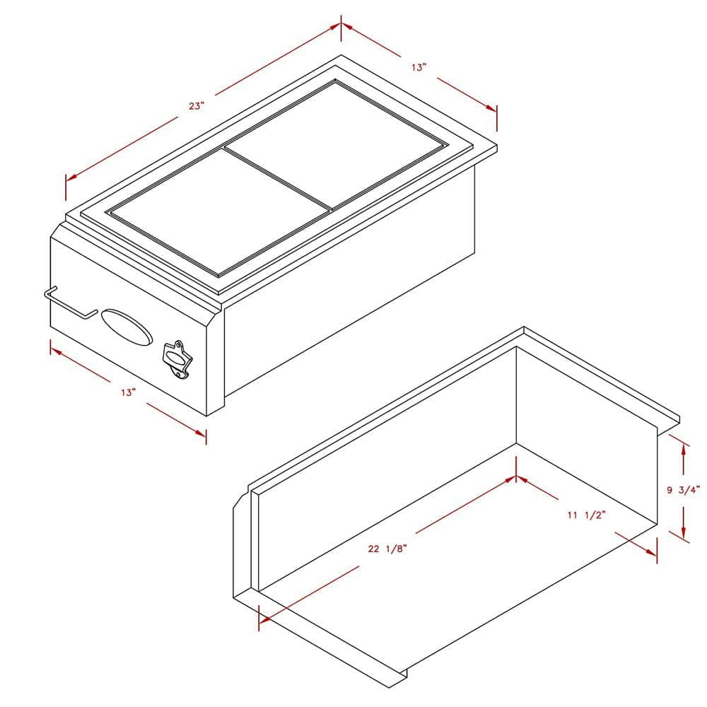 Cal Flame 12 in. Built-In BBQ Stainless Steel Cocktail Center BBQ12842P-12