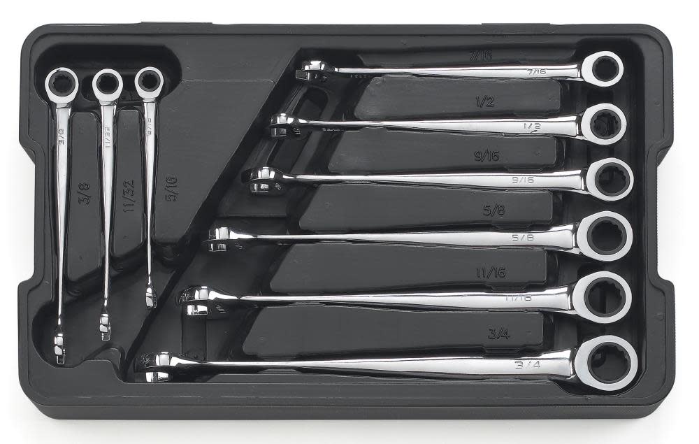 9 pc XL X-Beam? Sae Combination Ratcheting Wrench Set