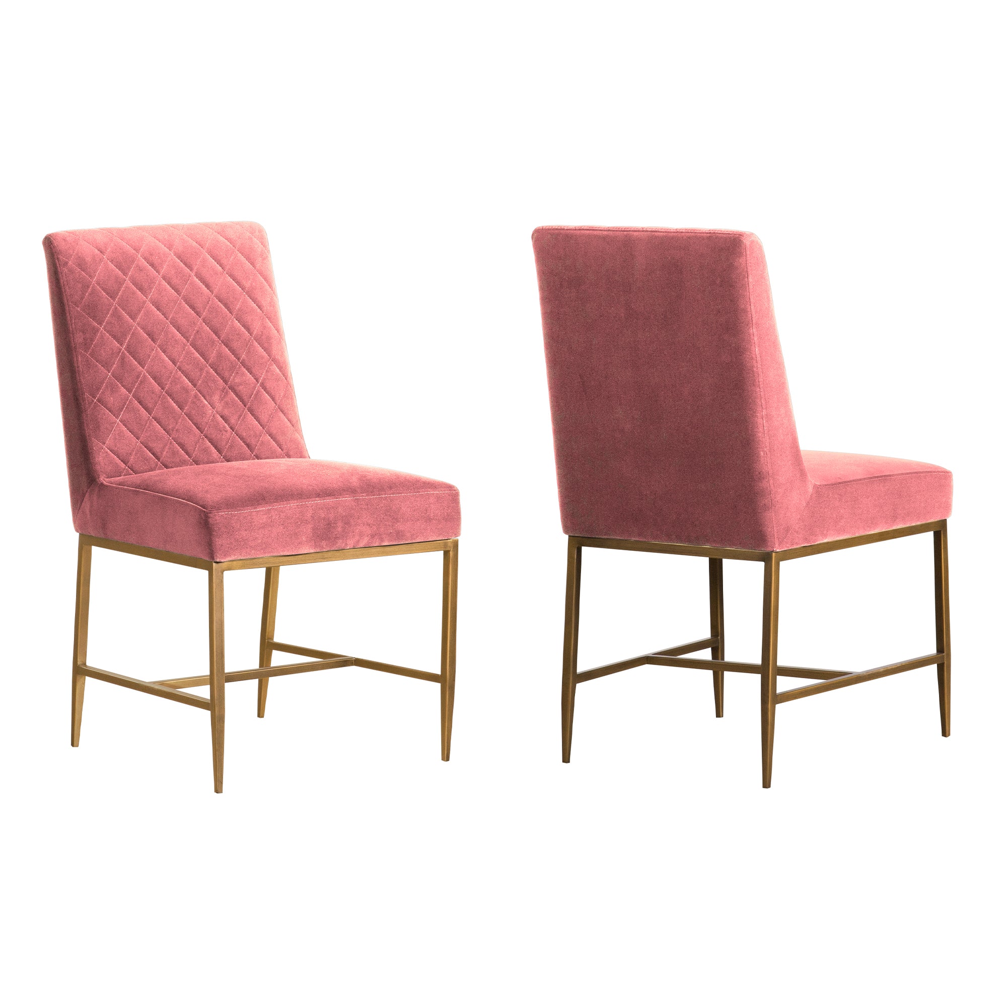 Armen Living Memphis Dining Chair， Set of 2， Pink