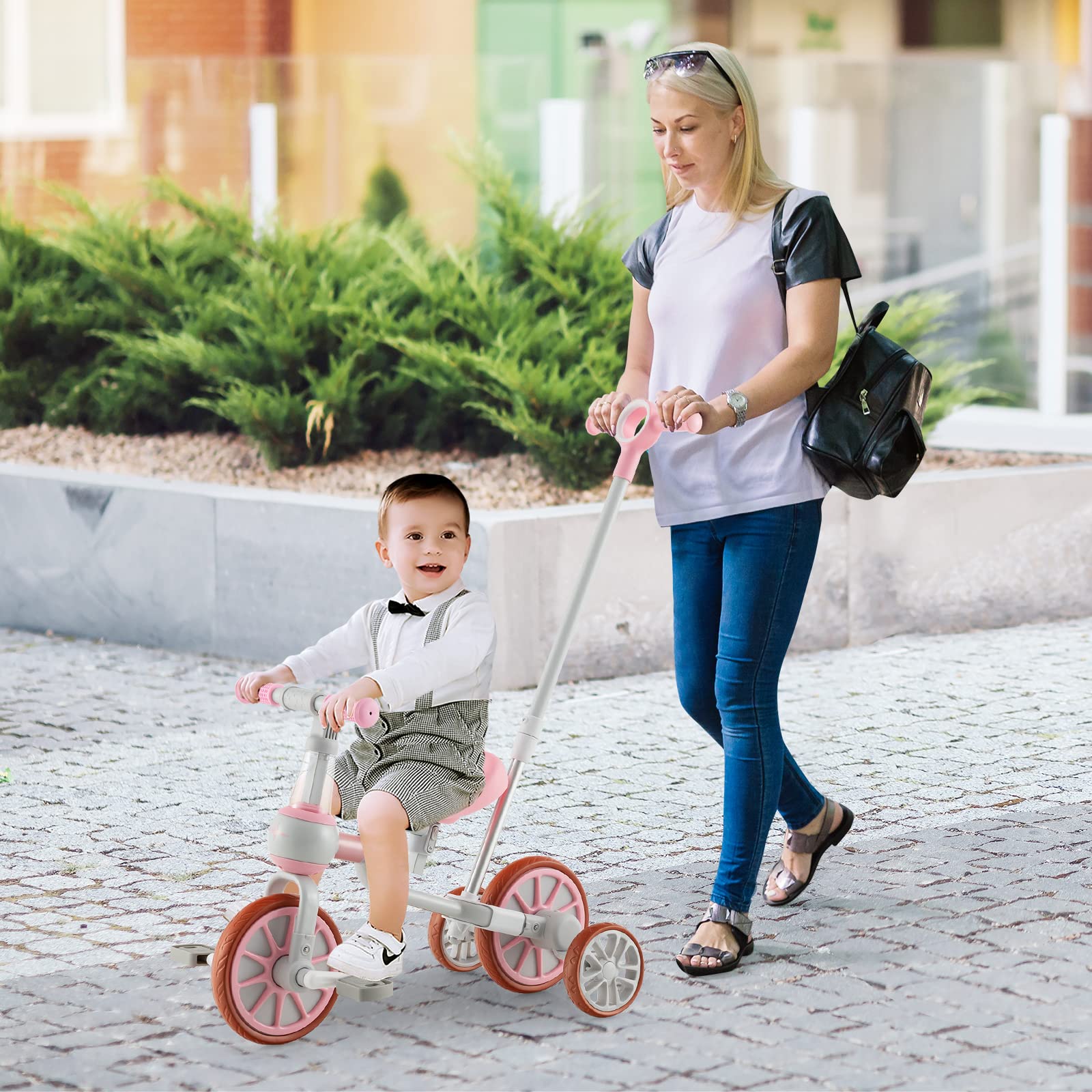 Costzon  4 in 1 Tricycle for Toddlers Age 2-4, Kids Trike Baby Balance Bike