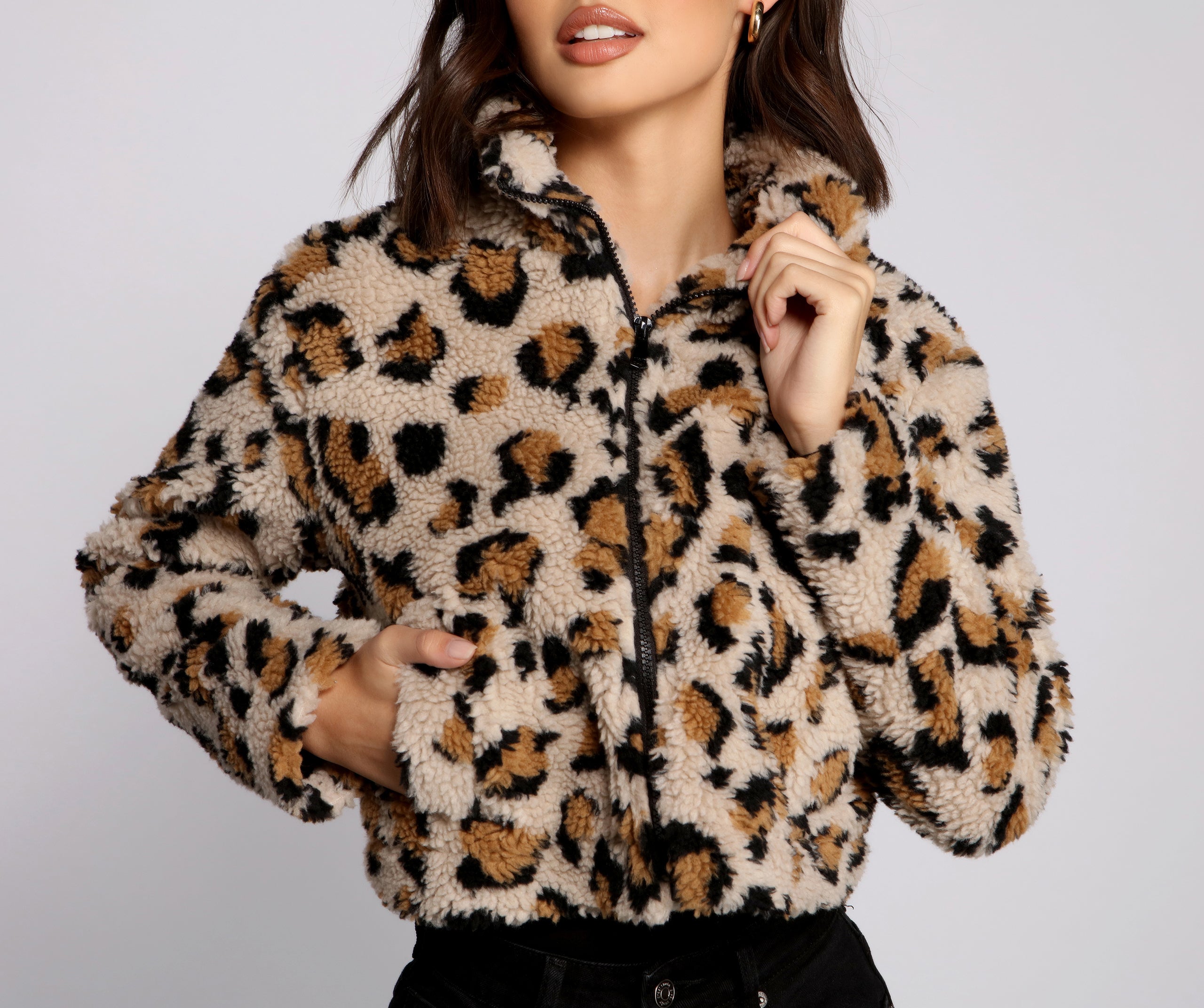 Trendy Girl Leopard Print Bomber Jacket