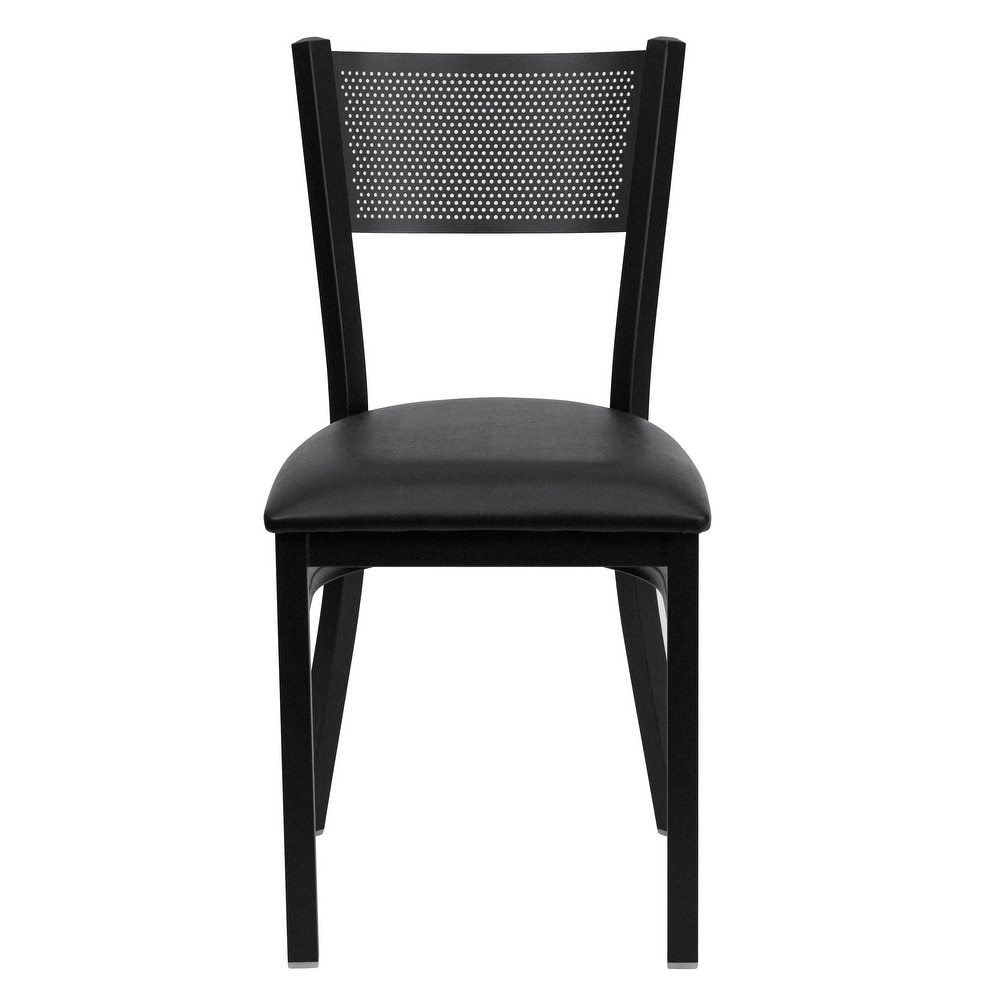 Grid Back Metal Restaurant Chair   17.25\