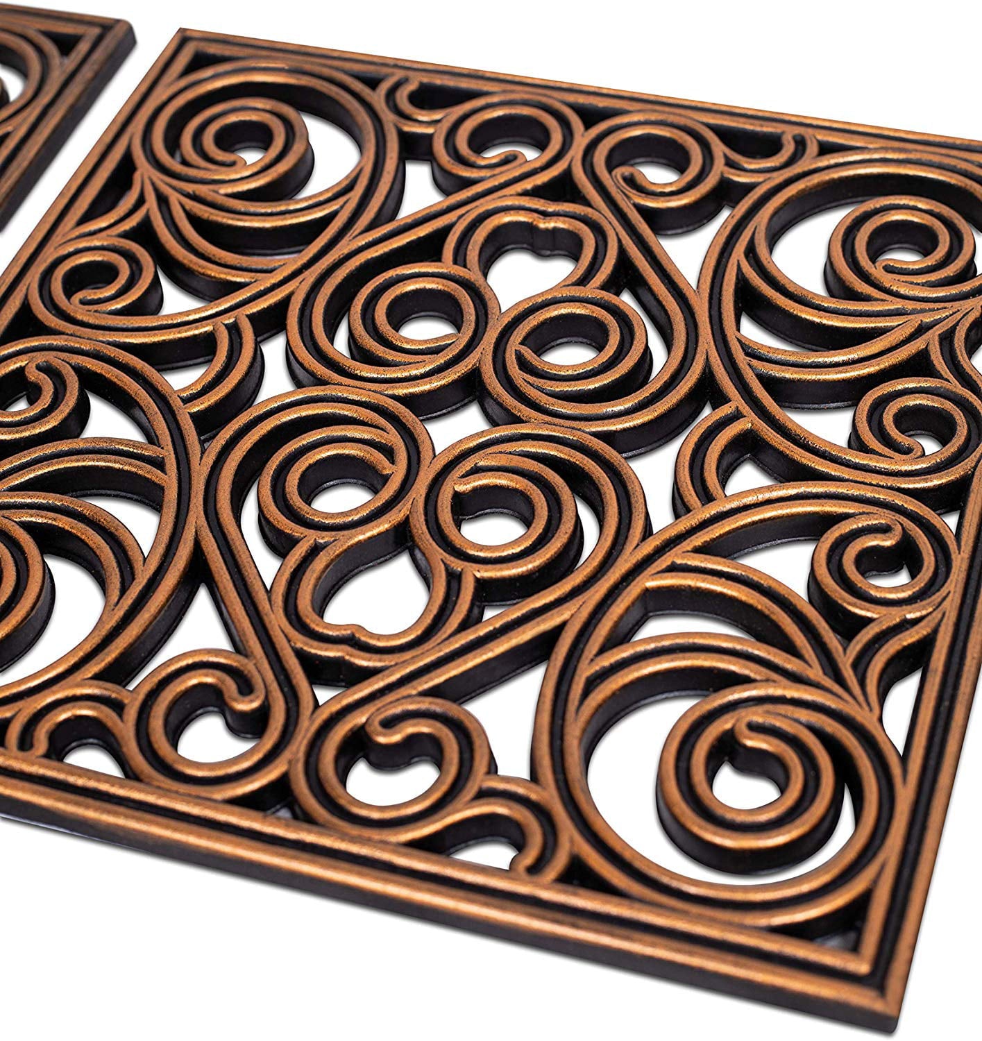 BirdRock Home Rubber Stepping Stone Tiles - 12 x 12" - Set of 3 - Copper