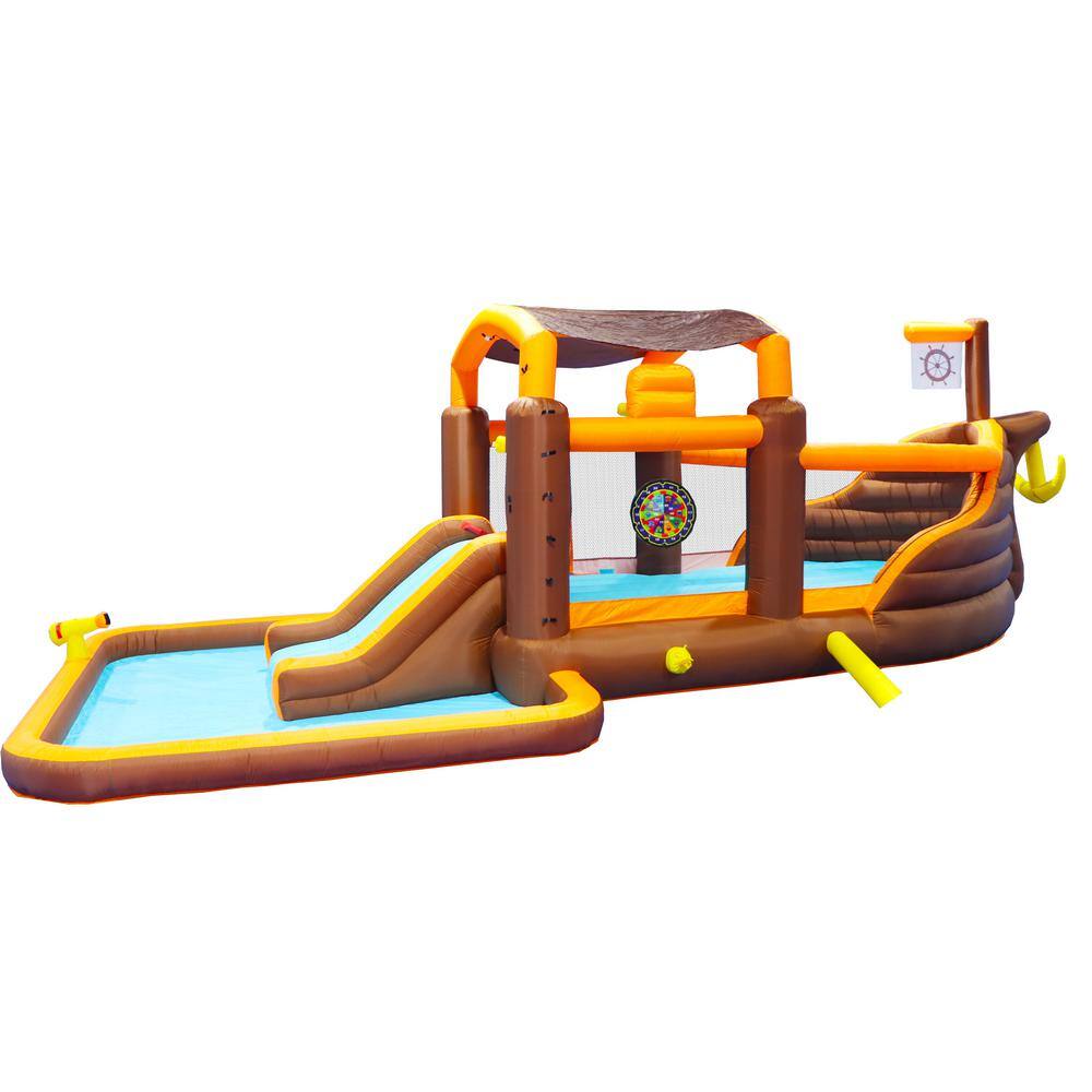 Siavonce Inflatable Big Bounce House Playground Backyard Slide Water Park Bouncer with Cruise ship Pool  Basketball  Blower DJ-ZX-W167789960