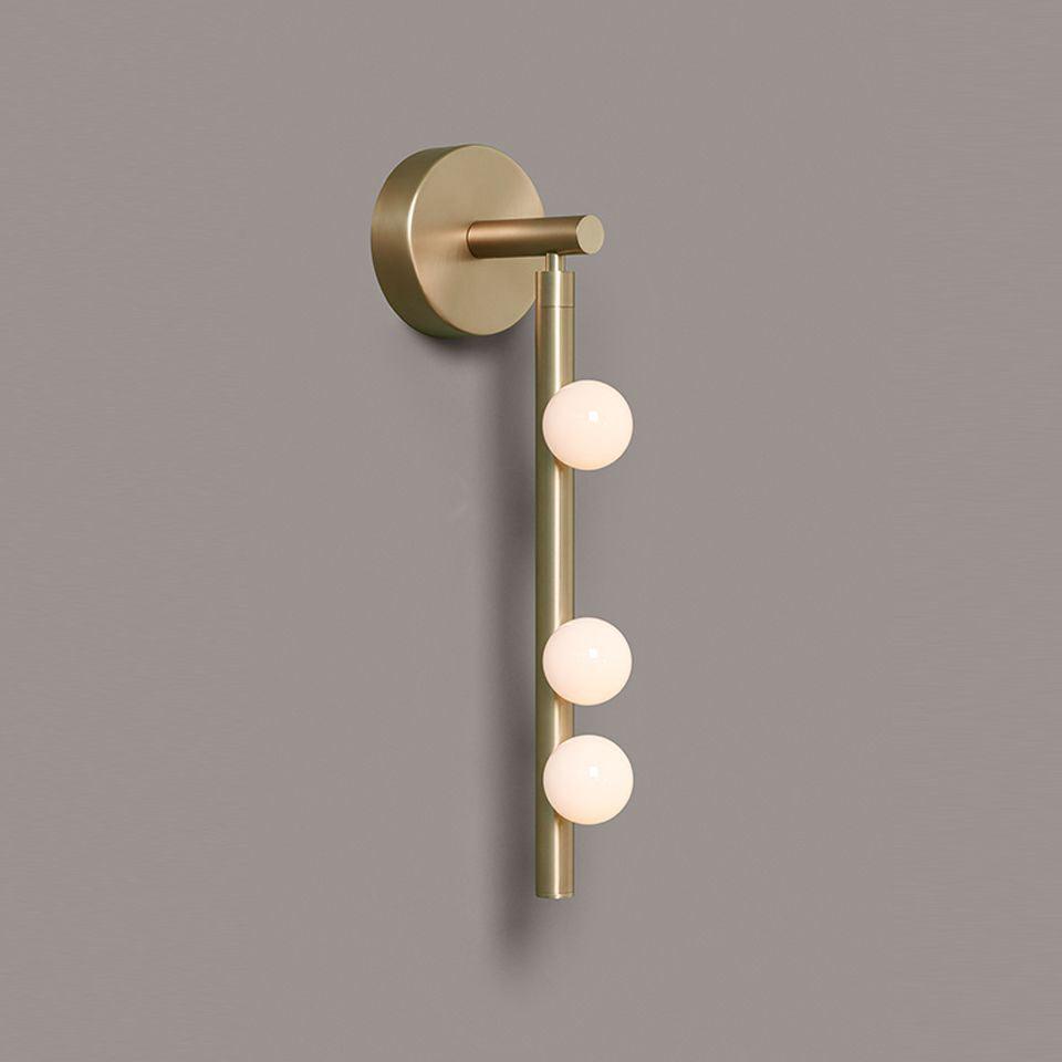 Brass Glass Tube Plug-in Wall Lamp