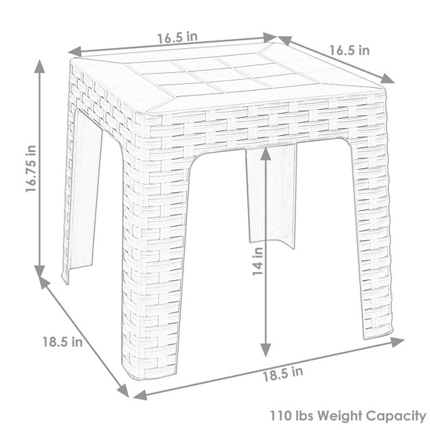 Square Polypropylene Indoor outdoor Patio Side Table