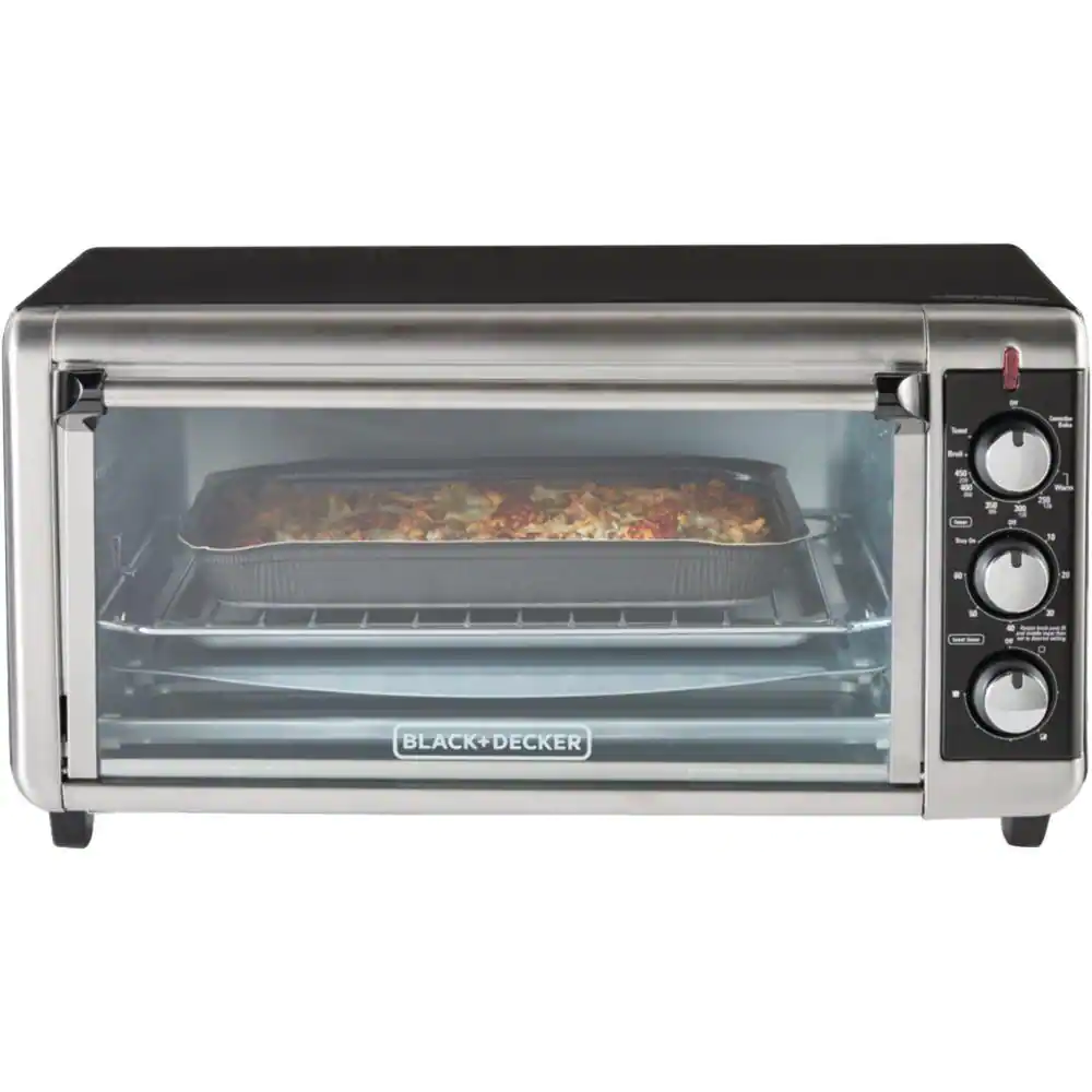 BLACK+DECKER TO3250XSB 1500 W 8-Slice Stainless Steel Toaster Oven with Broiler