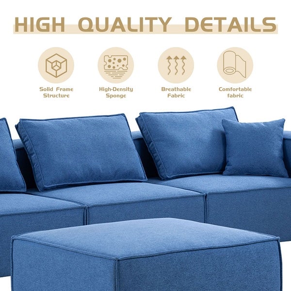 Williamspace Modern Upholstered Sectional Sofa for Living Room