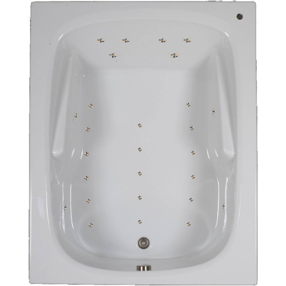 Comfortflo 60 in. Acrylic Rectangular Drop-in Air Bathtub in White A6048 WM White