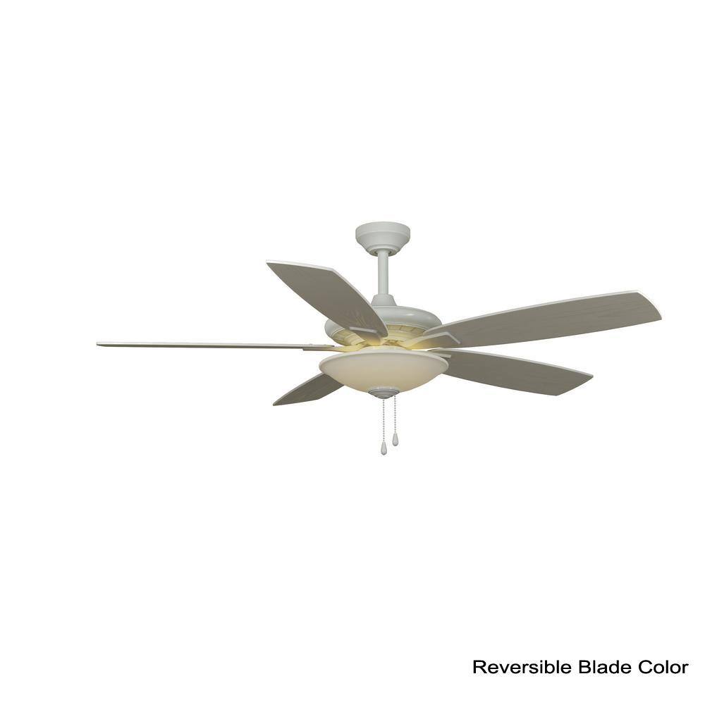 Hampton Bay Menage 52 in. Integrated LED White Ceiling Fan with Light Kit and Remote Control Works with Google and Alexa 14603W