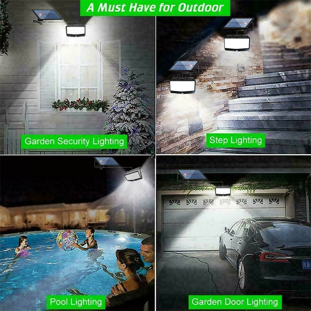 Solar Lights Outdoor Waterproof， 468 LED 3000LM Solar Motion Sensor Flood Lights， 270° Wide Angle Illumination， Dusk to Dawn