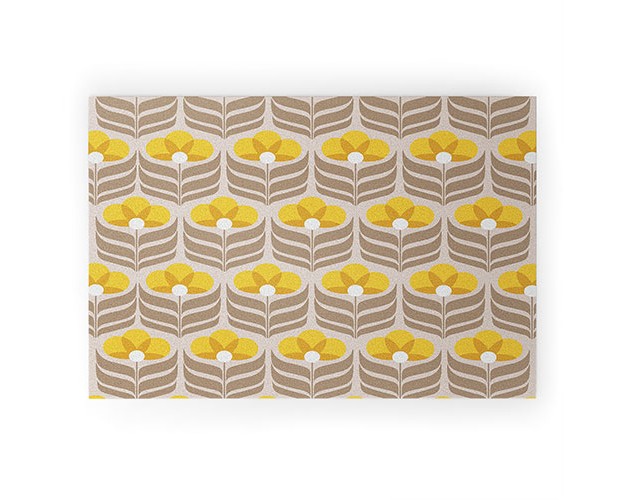 Showmemars Sunny Retro Pattern No6 Looped Vinyl Welcome Mat Society6