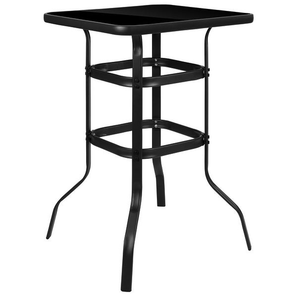 3 Piece Outdoor Glass Bar Patio Table Set with 2 Barstools - Overstock - 32292022